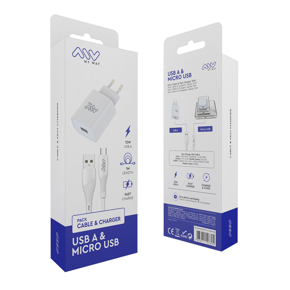 NordicCharge Wall Charger + USB-C Cable White 12 W-4